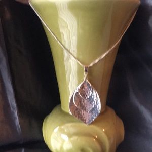 3 leaf silver necklace